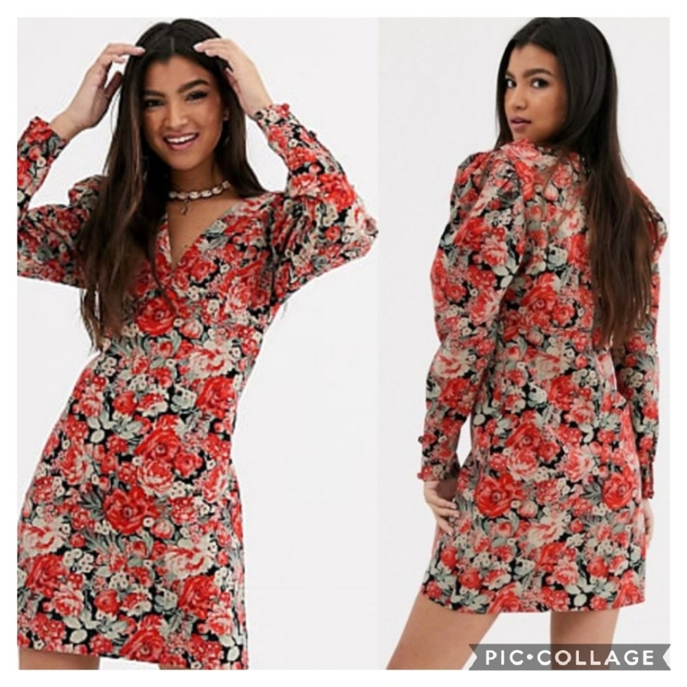 Free People Kapowski Puff Sleeves Mini Dress 8